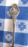 Sterling Silver Spoon 1920s Crowley La Matthews NY Stork Gold Wash