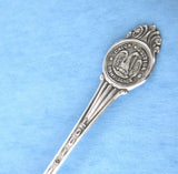 New Orleans Sterling Silver Souvenir Spoon 1920s Engraved Shield Finial Manchester Coffee Spoon