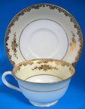 Noritake 1920s Cup And Saucer Encrusted Gold On Cream And White