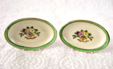 Pair Noritake Japan Open Salts 2 Salt Dips Hand Painted Oval Floral 1920s Art Deco