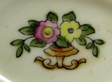 Pair Noritake Japan Open Salts 2 Salt Dips Hand Painted Oval Floral 1920s Art Deco