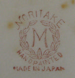 Pair Noritake Japan Open Salts 2 Salt Dips Hand Painted Oval Floral 1920s Art Deco