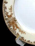 Noritake Salad Plate Set Of 4 Early Floral Heavy Encrusted Gold On Cream And White