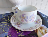 Orchid Cup And Saucer 1910s Rosenthal Lavender Orchids Donatello