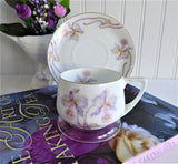 Orchid Cup And Saucer 1910s Rosenthal Lavender Orchids Donatello