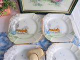 Shelley Cottage 2 Queen Anne Plate Set Of 4 Salad Serving Plates 1930s