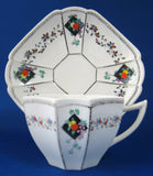 Shelley Fruit And Diamonds Queen Anne Cup And Saucer Paneled Art Deco Shows Wear