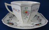 Shelley Fruit And Diamonds Queen Anne Cup And Saucer Paneled Art Deco Shows Wear