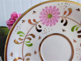 Pink Daisy Cup And Saucer Luster Floral 1920s Staffordshire England