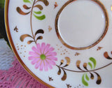Pink Daisy Cup And Saucer Luster Floral 1920s Staffordshire England
