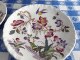 Swallow Wedgwood Cup And Saucer Pair Polychrome Transferware 1920s Cream Ware