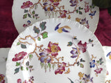 Swallow Wedgwood 4 Salad Plates Polychrome Transferware 1920s Cream Ware