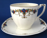 Stylized Floral Cup And Saucer 1920s Wood And Sons Art Deco Era