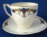 Stylized Floral Cup And Saucer 1920s Wood And Sons Art Deco Era