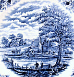 Blue Transferware Plate Homeland Grindley England Ironstone 10 Inch Dinner 1920s