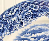 Blue Transferware Plate Homeland Grindley England Ironstone 10 Inch Dinner 1920s