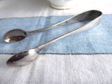 Sugar Tongs English Hand Engraved Spoon Ends Vintage 1920s J Elliott Sheffield