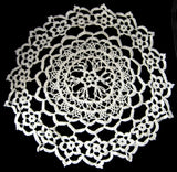 English Lacy Fine Crocheted Lace Doily Vintage Flower Center 1920s Centerpiece