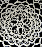 English Lacy Fine Crocheted Lace Doily Vintage Flower Center 1920s Centerpiece