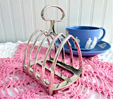 Superb English Toast Rack Gothic 1930s Silver Plated Toast Holder Letters Clivedon Mansions