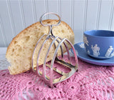 Superb English Toast Rack Gothic 1930s Silver Plated Toast Holder Letters Clivedon Mansions