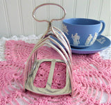 Superb English Toast Rack Gothic 1930s Silver Plated Toast Holder Letters Clivedon Mansions