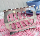 Superb English Toast Rack Gothic 1930s Silver Plated Toast Holder Letters Clivedon Mansions