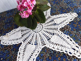 Large Pineapple Doily English Thread Crochet 6 Point Star Hand Made 1920s