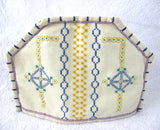 English Tea Cozy Art Deco Cross Stitch 1920s Geometric Hand Made Tea Cosy