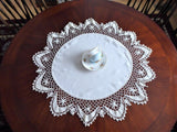 Table Topper Doily Irish Crochet Lace Edging Vintage 8 Inch Lace 1920s Handmade