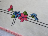 Cross Stitch Placemat Art Deco Floral 1930s Table Mat Violets Table Linen