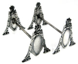 Classical Cutlery Rest Pair Fancy Design English Silverplate 1930s English Silver Plate
