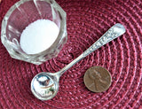 Salt Spoon Mustard Flowers Of United Kingdom Silver Plate 1930s Fancy Handle No Mono