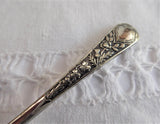 Salt Spoon Mustard Flowers Of United Kingdom Silver Plate 1930s Fancy Handle No Mono