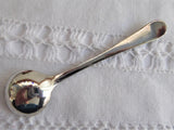 Salt Spoon Mustard Flowers Of United Kingdom Silver Plate 1930s Fancy Handle No Mono