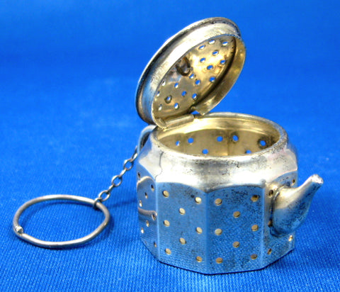 Sterling Silver Tea Infuser Teapot Shape Tea Diffuser Amcraft 1920s ...