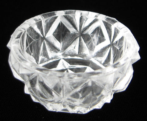 Waffle Open Salt Salt Dish Vintage Individual Clear 1920s USA Salt Cellar