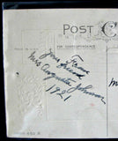Postcard Christmas Greeting 1921 Snow Scene Wreath Snow May Your Heart