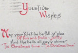 Antique Christmas Postcard Yuletide Wishes Snow Window Holly Oroville, CA 1923