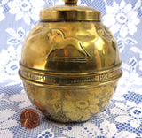 English Tea Tin 1924 British Empire Lipton Art Deco Brass Tea Canister