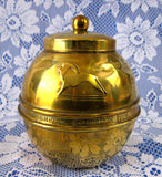 English Tea Tin 1924 British Empire Lipton Art Deco Brass Tea Canister