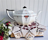 Shelley Red Daisy Queen Anne Teapot Art Deco Paneled Bone China Octagonal