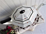 Shelley Red Daisy Queen Anne Teapot Art Deco Paneled Bone China Octagonal