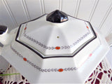 Shelley Red Daisy Queen Anne Teapot Art Deco Paneled Bone China Octagonal