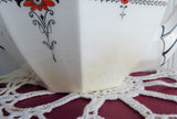 Shelley Red Daisy Queen Anne Teapot Art Deco Paneled Bone China Octagonal