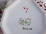 Shelley Red Daisy Queen Anne Teapot Art Deco Paneled Bone China Octagonal