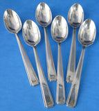 Art Deco Sterling Silver Spoons Set Of 6 Hallmarked Sheffield 1938 England Coffee Tea