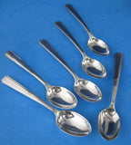 Art Deco Sterling Silver Spoons Set Of 6 Hallmarked Sheffield 1938 England Coffee Tea