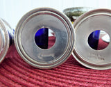 English Open Salts Cobalt Blue Glass Liners Silver Plate Set Of Four Art Deco 1920-1930s