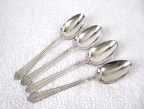 Her Majesty Teaspoons By Rogers 1847 USA Set 4 1930s 4 Spoons
